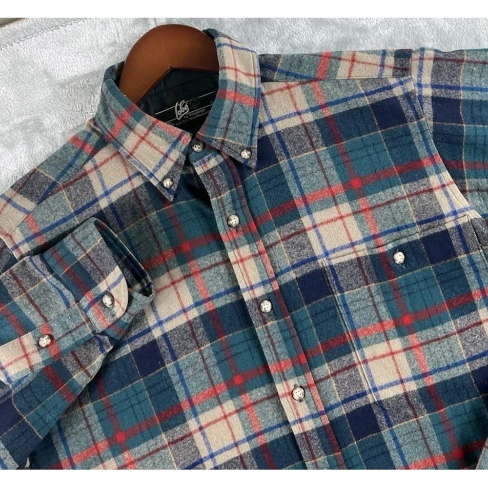 VTG Lobo Pendleton Shirt Mens Small Plaid Flannel Wool Button Down USA Made 90s